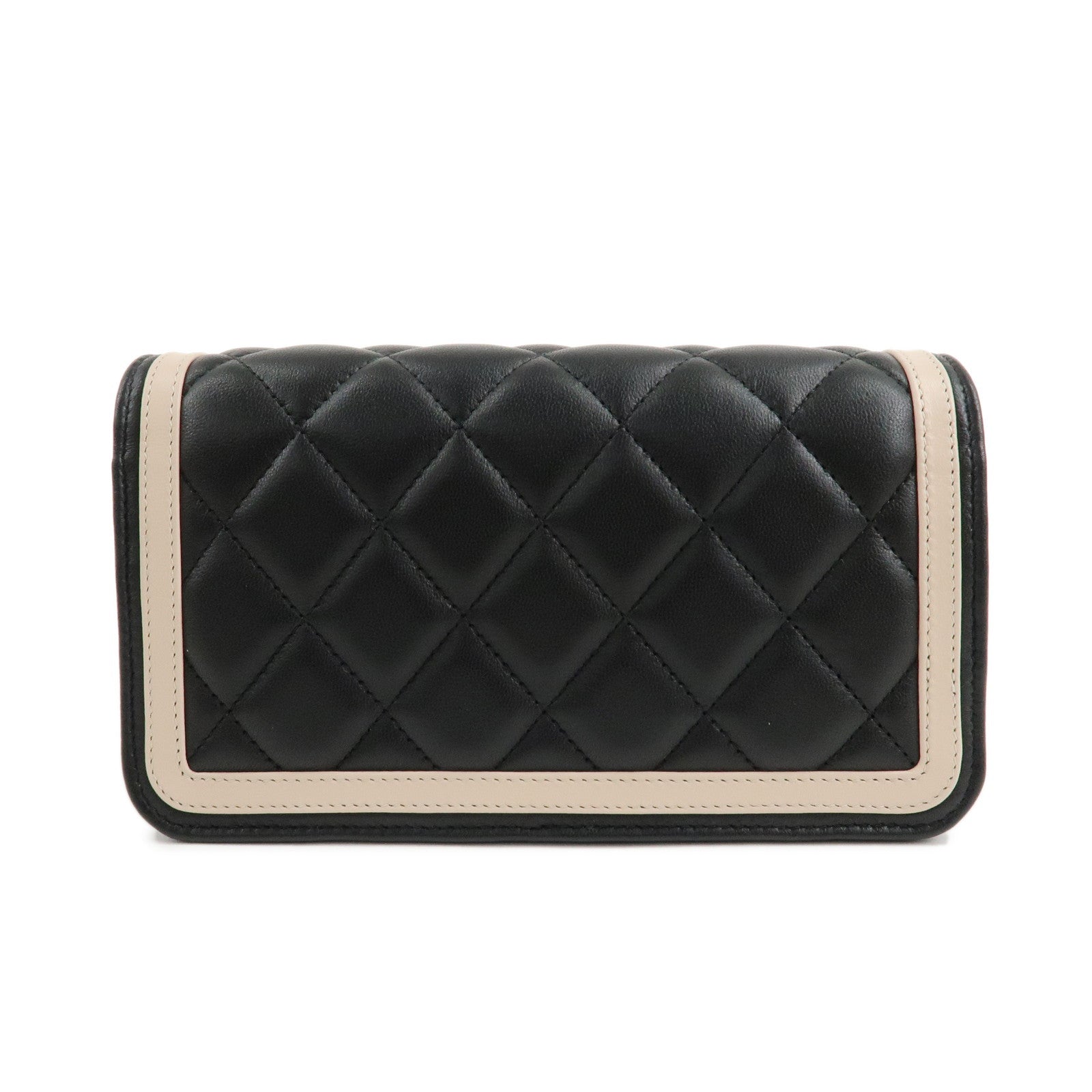 CHANEL Matelasse Lamb Skin Mini Matelasse Shoulder Bag Black