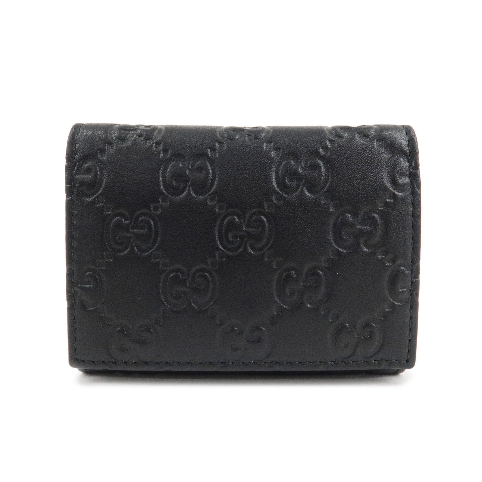 GUCCI-Guccisima-Leather-Card-Case-Black-120965