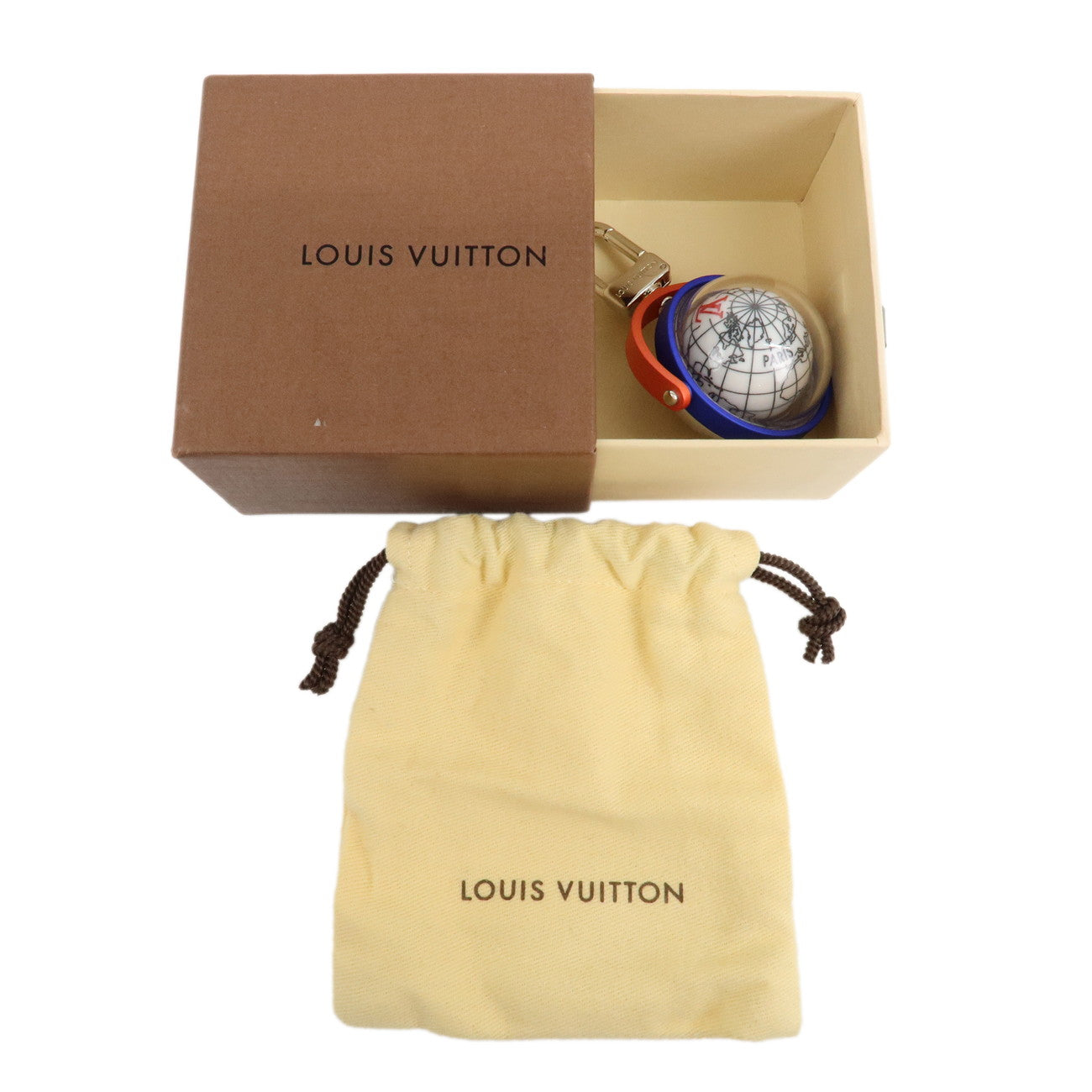 Louis Vuitton Porte Cles Explorer Key Chain White Blue Red Orange