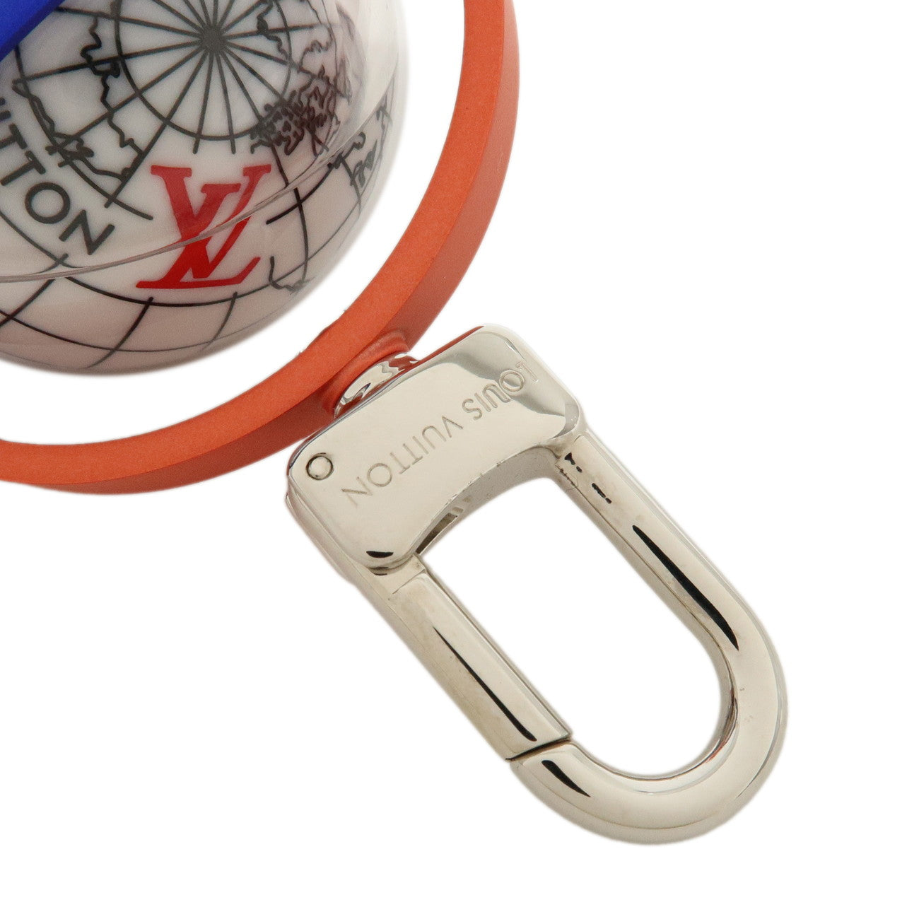 Louis Vuitton Porte Cles Explorer Key Chain White Blue Red Orange