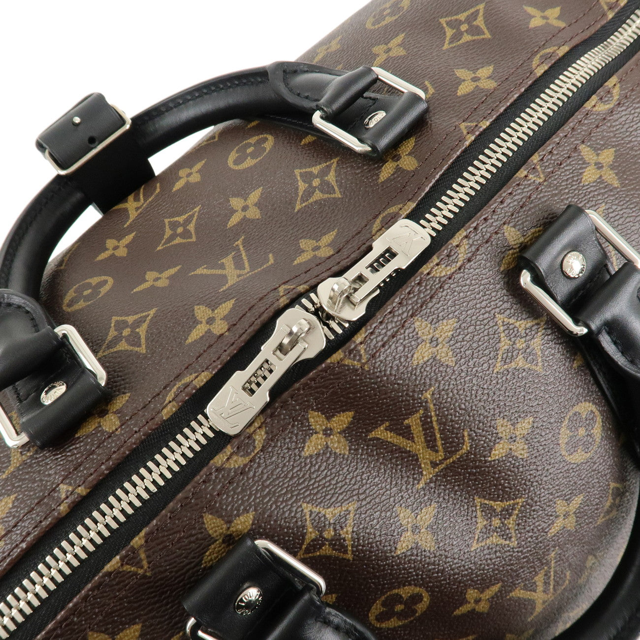 Louis Vuitton Macassar Keep All Bandouliere 55 Boston Bag M56714 Used