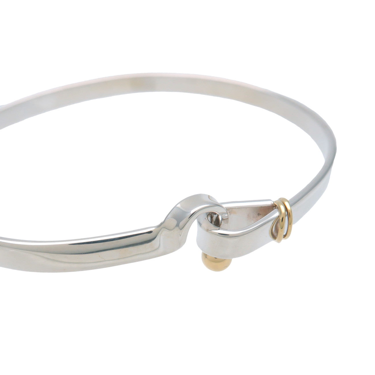 Tiffany&Co. Hook & Eye Bangle SV925 750YG Silver Yellow Gold