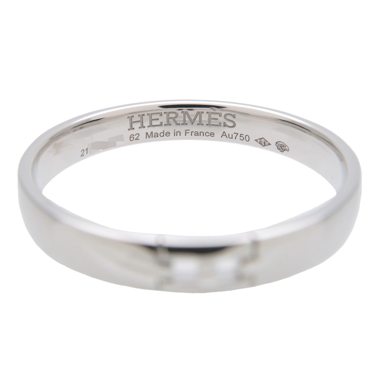 HERMES Ever Hercules Ring K18WG White Gold #62 US10 EU61.5 Used