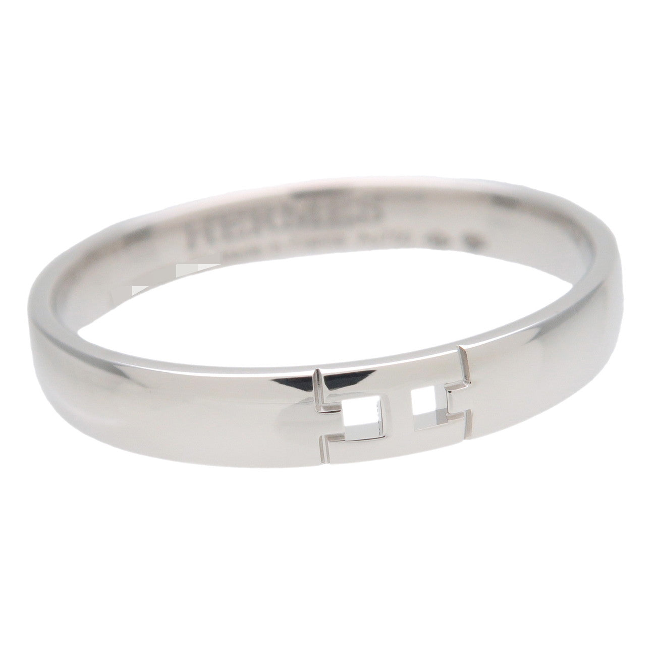 HERMES Ever Hercules Ring K18WG White Gold #62 US10 EU61.5