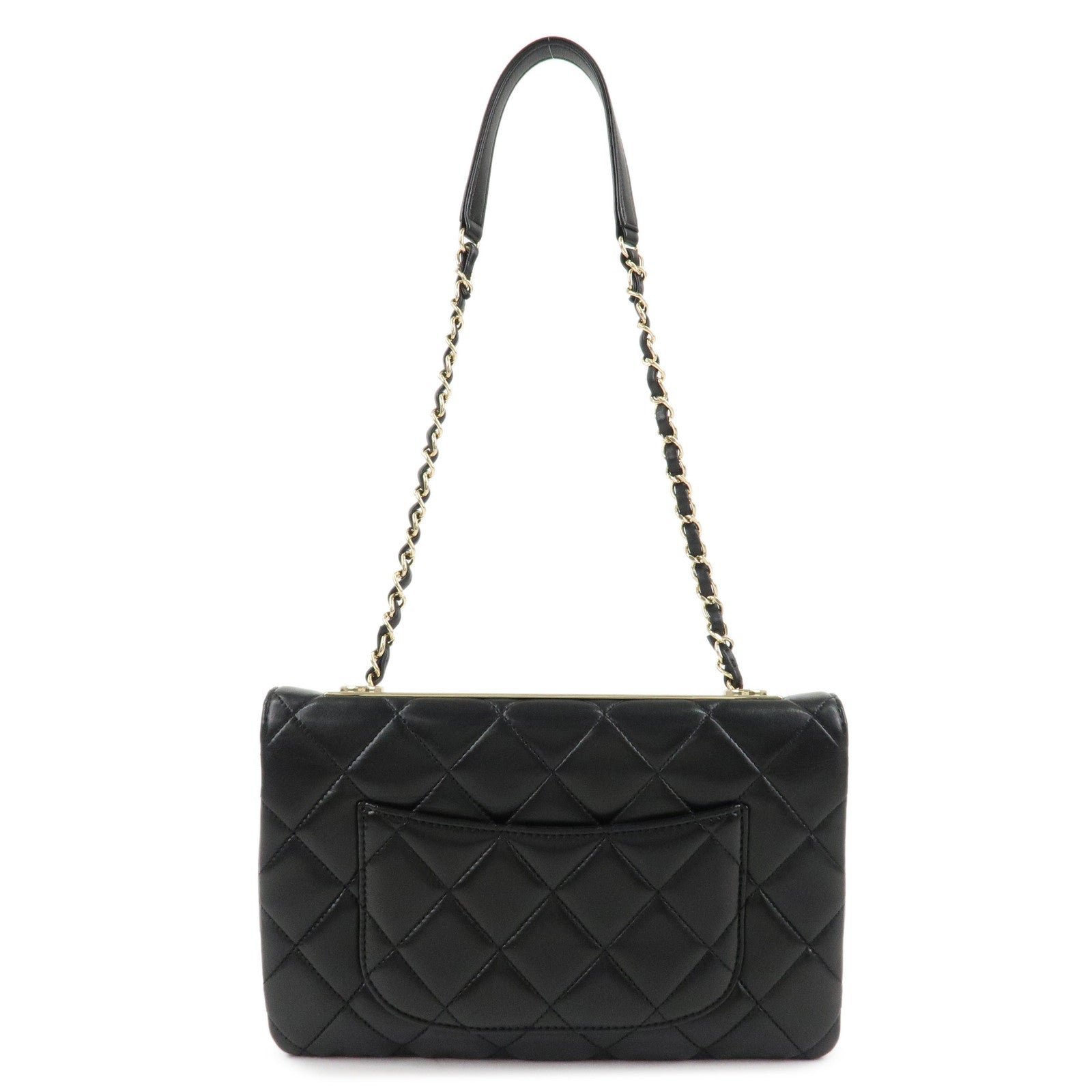 CHANEL Matelasse Lamb Skin Trendy CC Chain Shoulder Bag Black