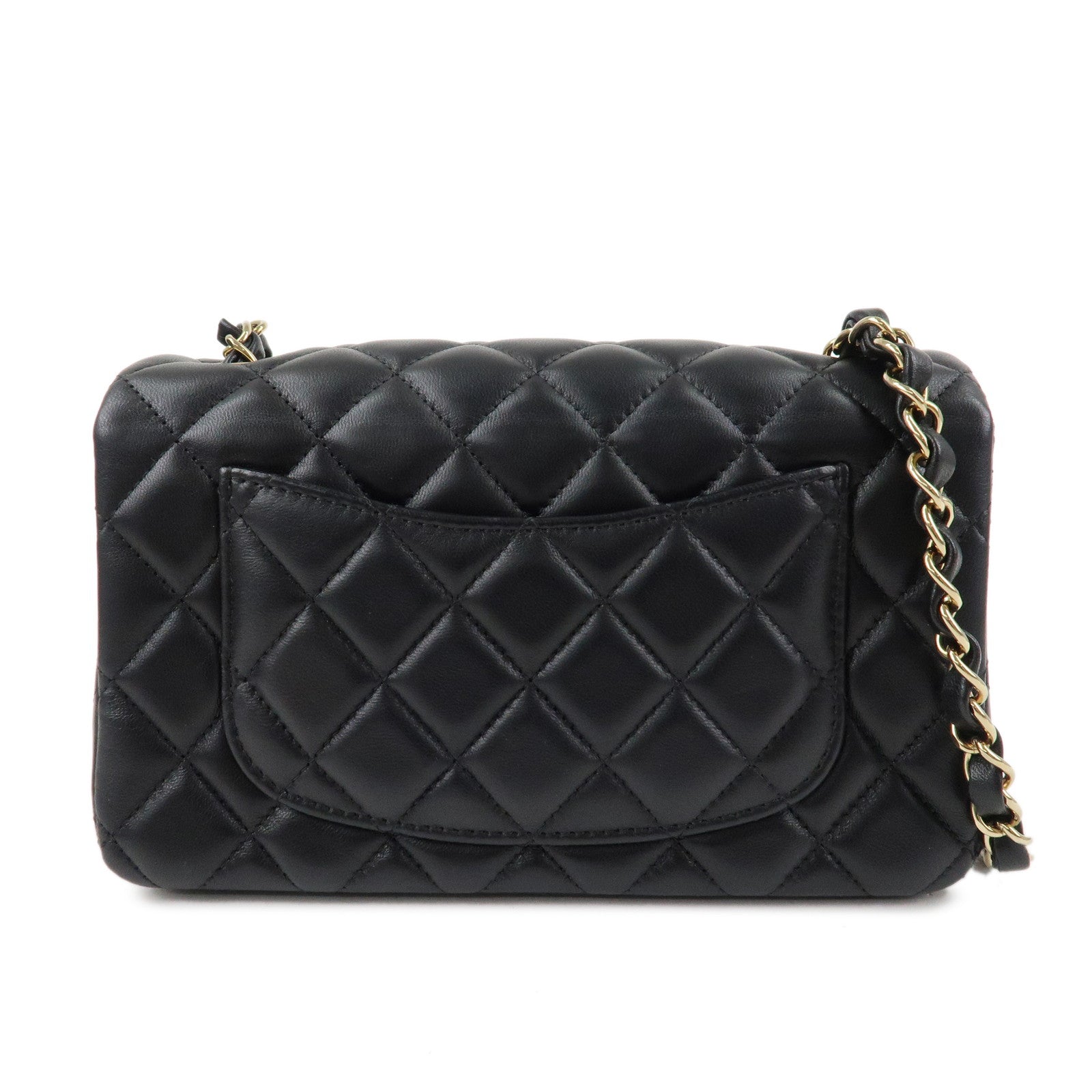 CHANEL Mini Matelasse 20 Lamb Skin Chain Shoulder Bag Black A69900