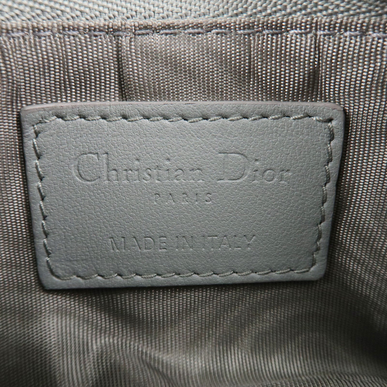 Christian Dior Cannage Leather Coin Case Gray Used