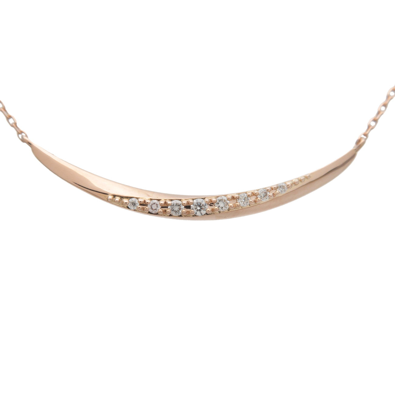 4°C 8P Diamonds Necklace K18PG 750PG Rose Gold Jewelry Used