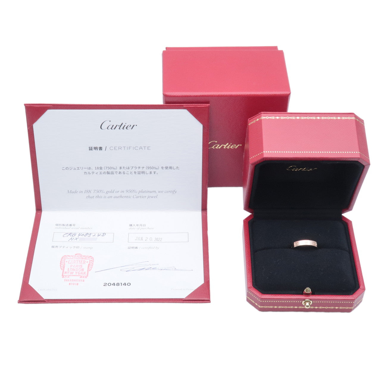 Cartier Mini Love Ring K18 750PG Rose Gold #48 US4.5 EU48 HK9.5 Used