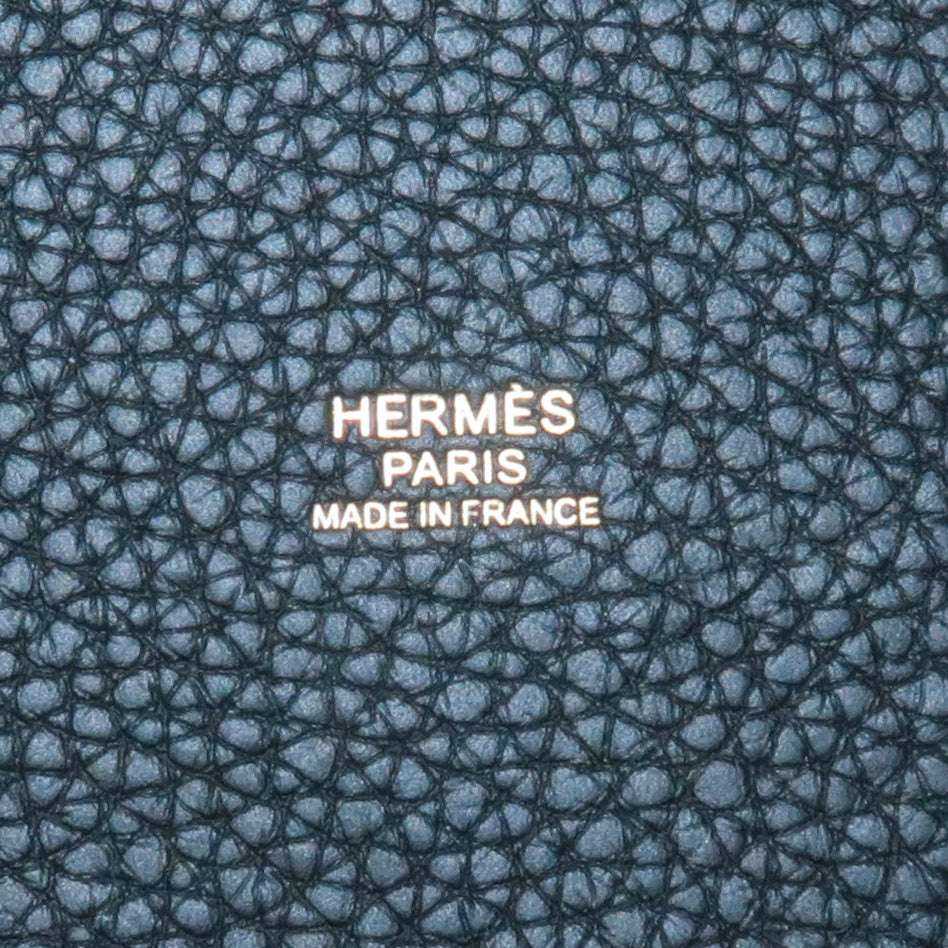 HERMES Taurillo Clemence Picotin LockPM Z Stamped Hand Bag Black Used