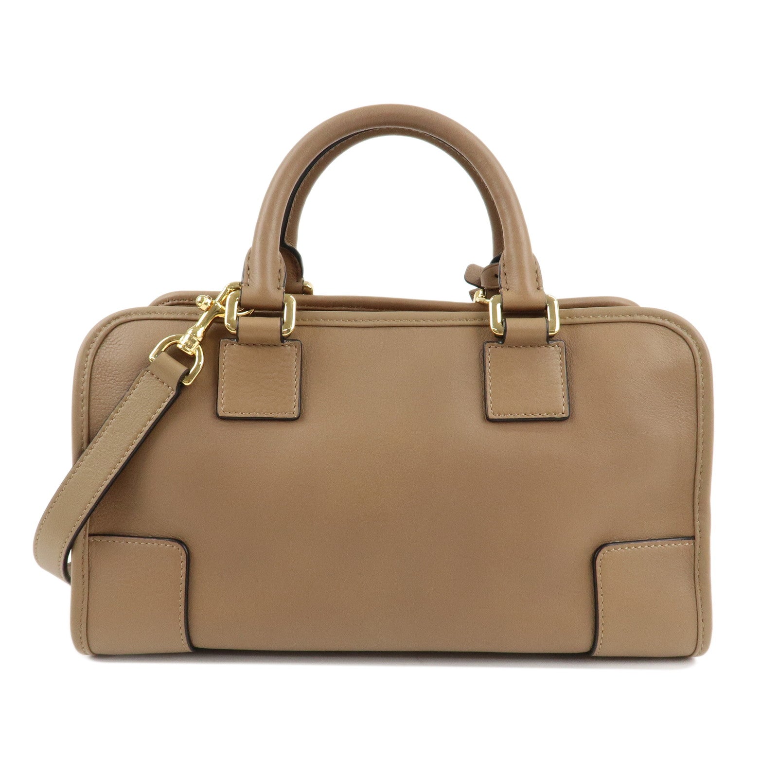 LOEWE Anagram Leather Amazona 28 Hand Bag Brown