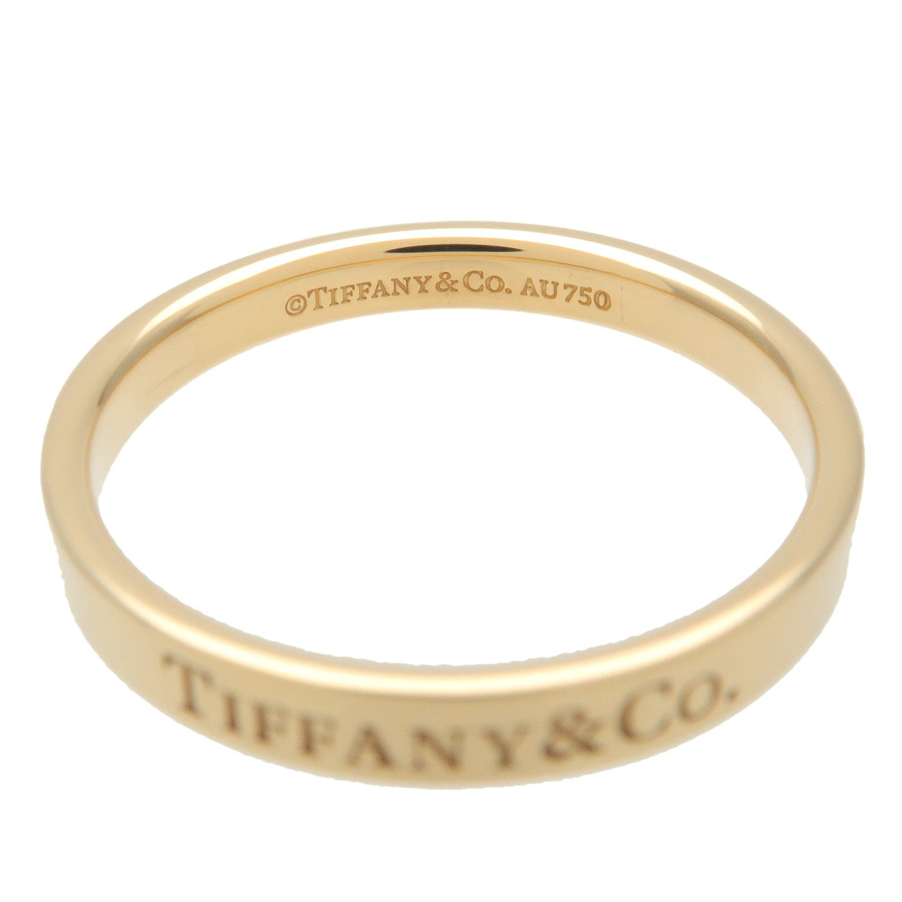 Tiffany&Co. Tiffany Flat Band Ring K18 750YG  #58.5 US8.5-9