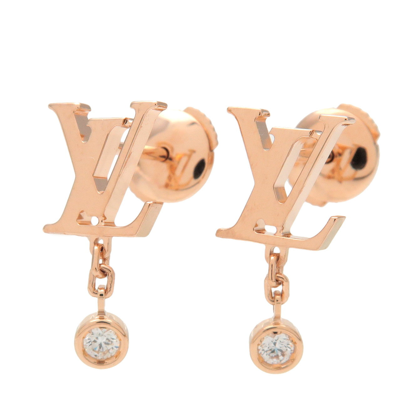 Louis Vuitton Puce Idylle Blossom LV Diamond Earrings K18YG Q96495 Used