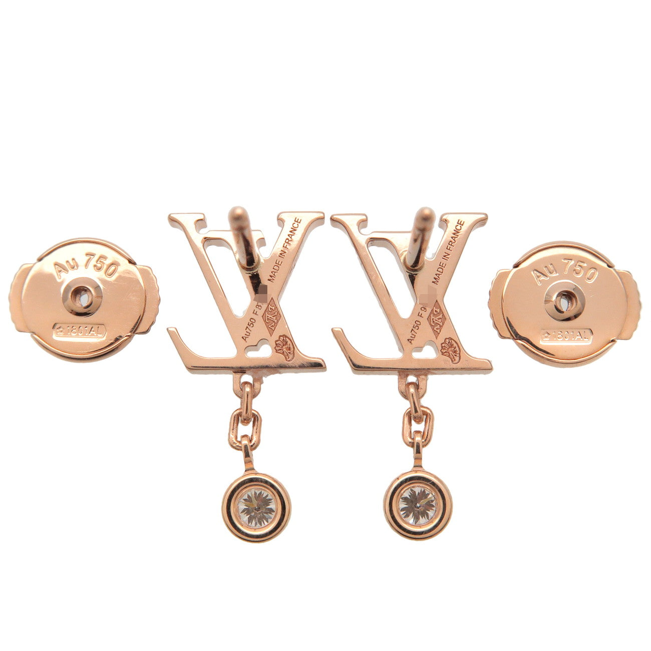 Louis Vuitton Puce Idylle Blossom LV Diamond Earrings K18YG Q96495 Used