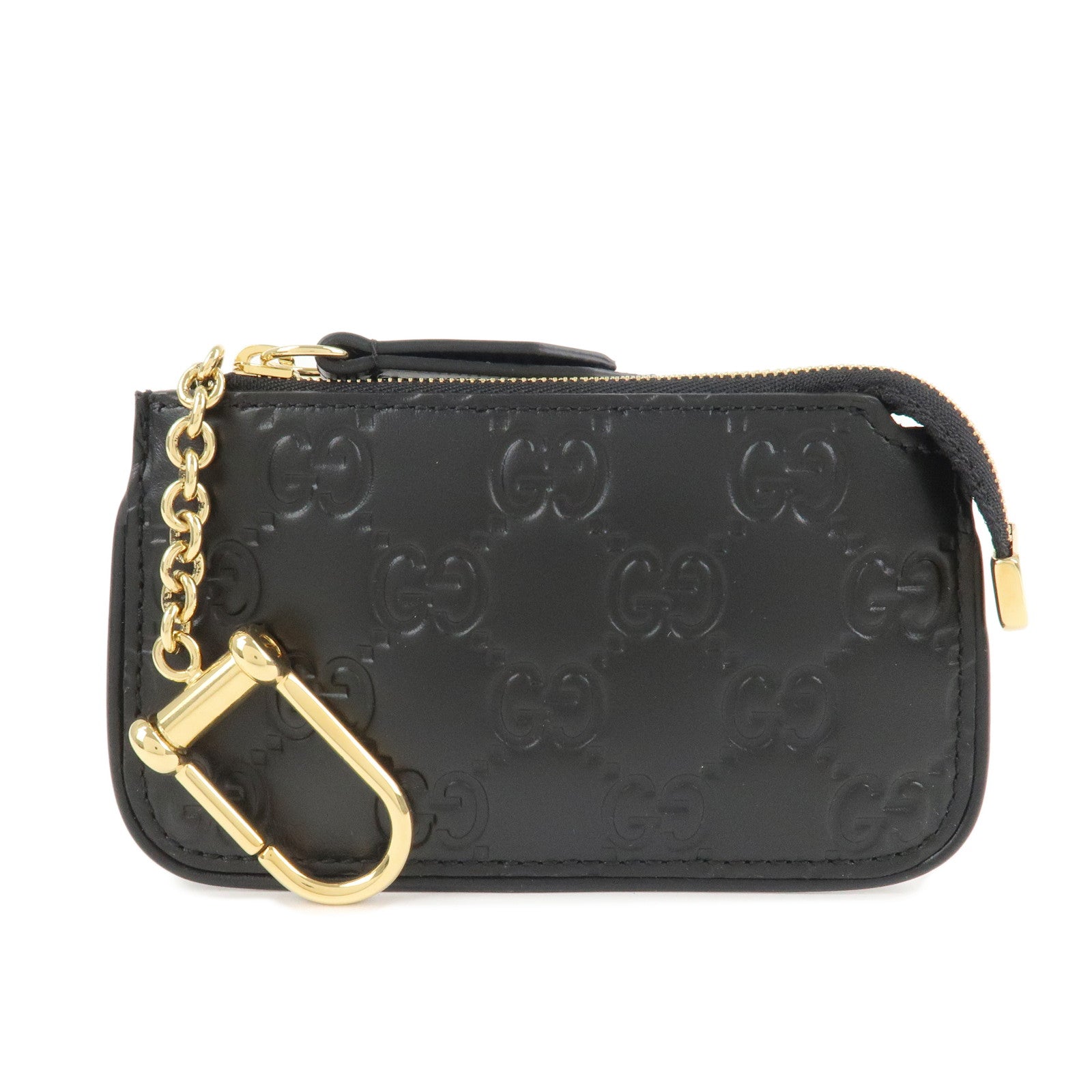 GUCCI-Guccissima-Leather-Coin-Case-Key-Case-Black-447964-Black