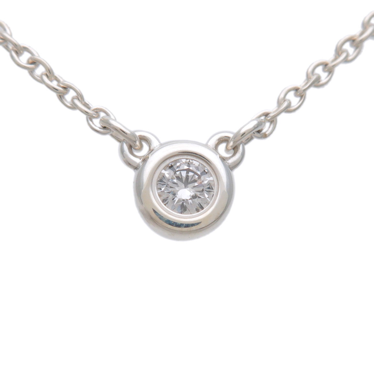 Tiffany&Co.-By-the-Yard-1P-Diamond-Necklace-0.05ct-Silver-SV925-Ued-F/S