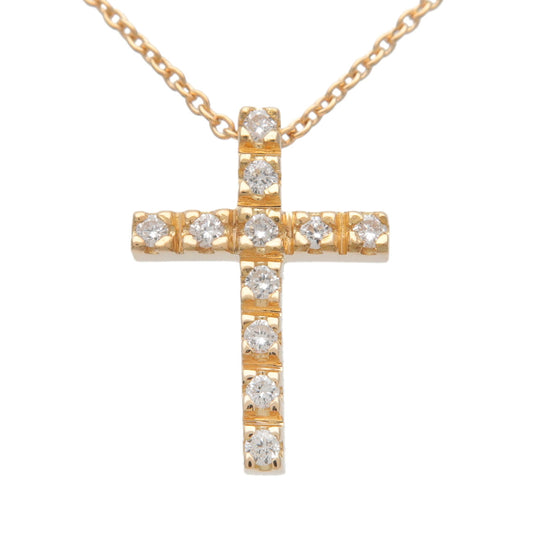 STAR-JEWELRY-Cross-Diamond-Necklace-0.11ct-K18YG-750YG-Yellow-Gold