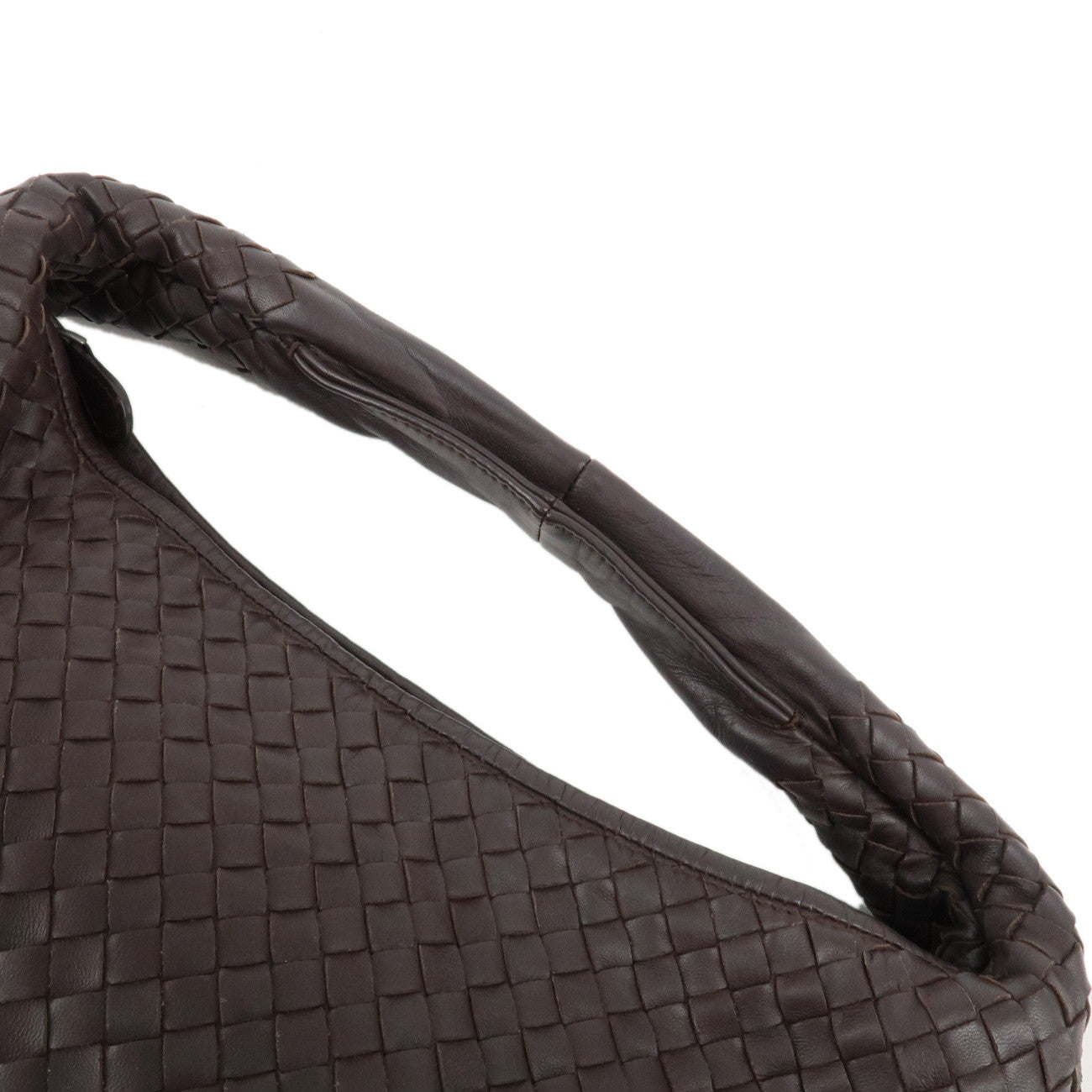 BOTTEGA VENETA Hobo Intrecciato Leather Shoulder Bag Brown 115654