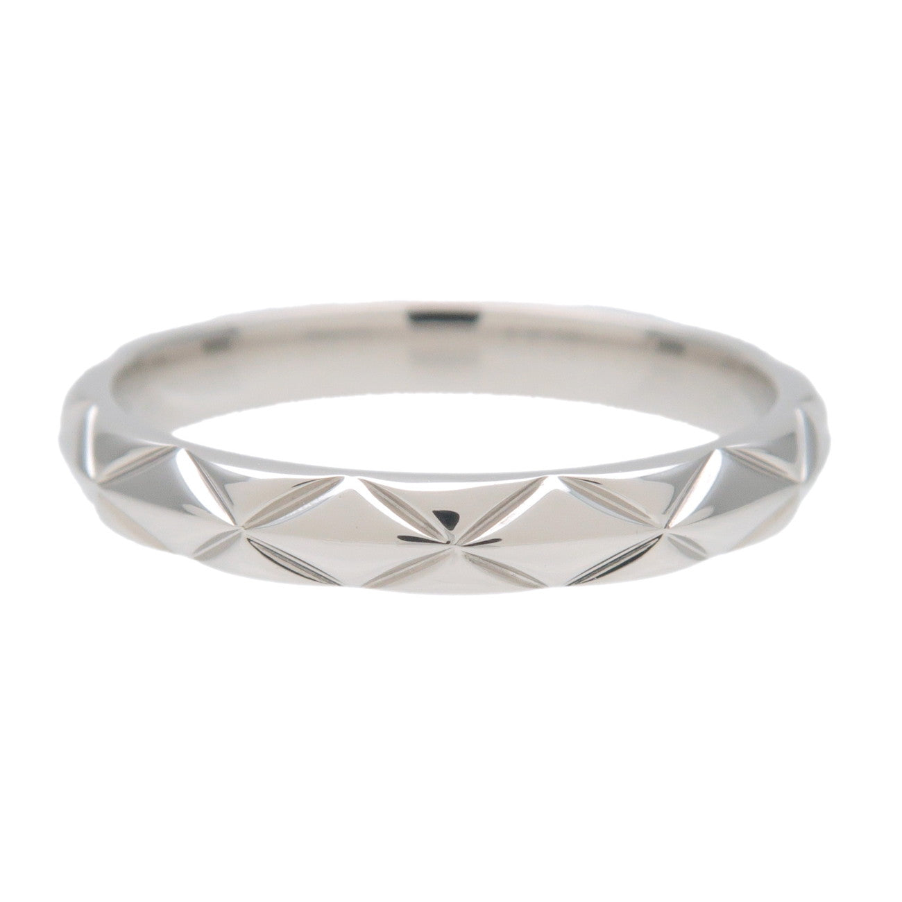 CHANEL Matelasse 3P Diamond Ring PT950 Platinum #47 US4 EU47 J2821 Used