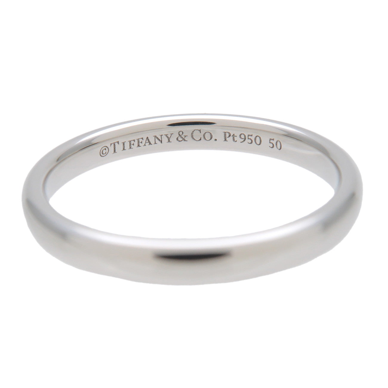 Tiffany&Co. Classic Band Ring PT950 Platinum #50 US12 EU5.5