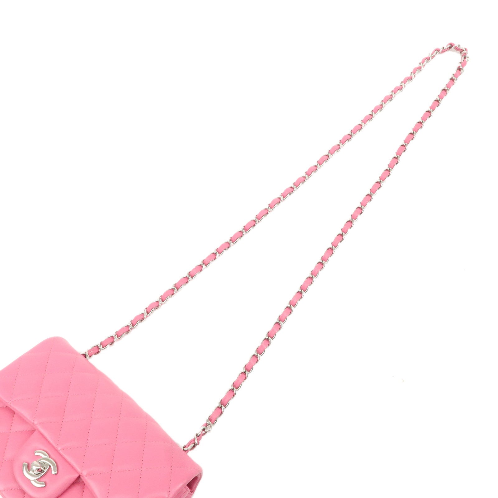 CHANEL Mini Matelasse 20 Lamb Skin Chain Shoulder Bag Pink A69900