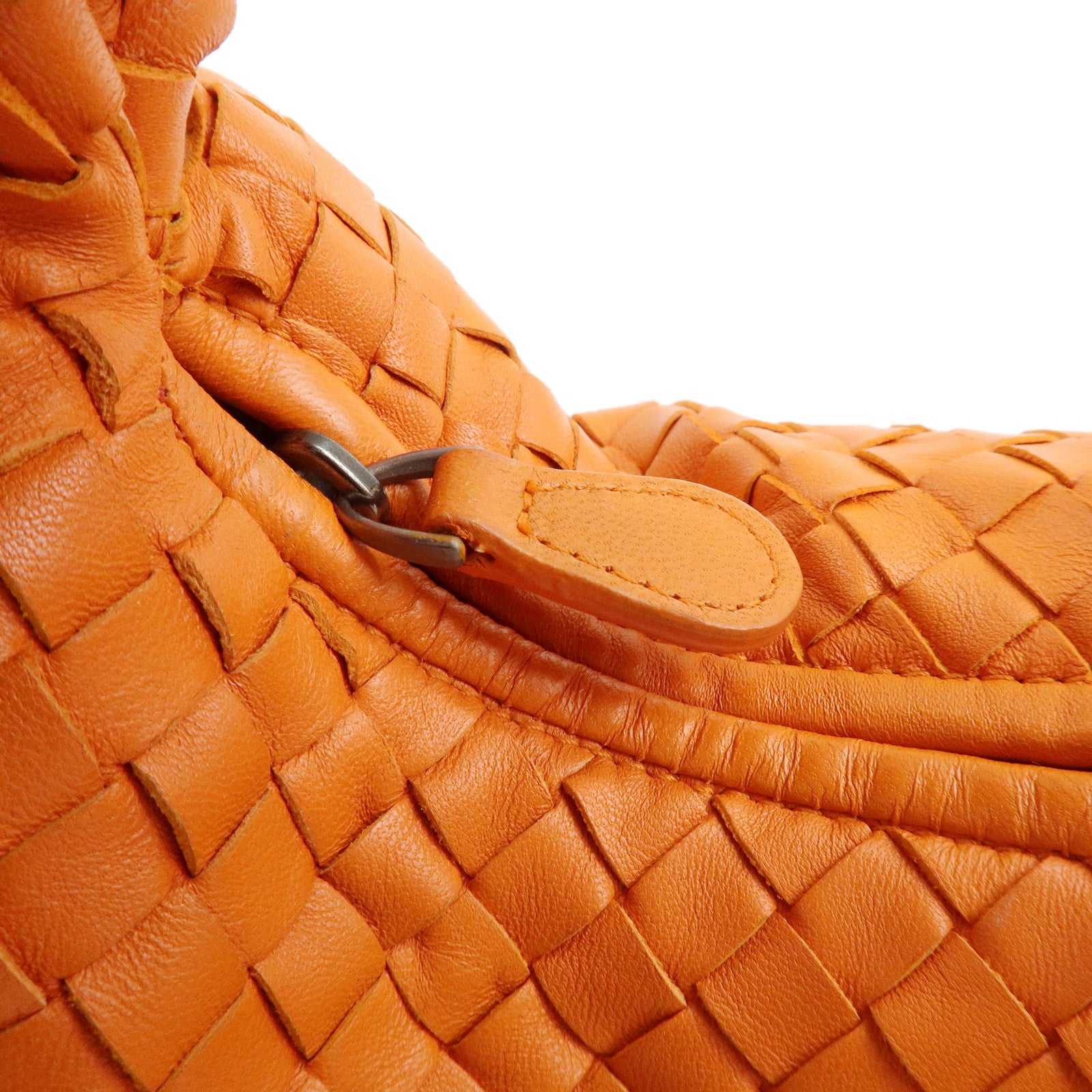 BOTTEGA VENETA Hobo Intrecciato Leather Shoulder Bag Orange 115653