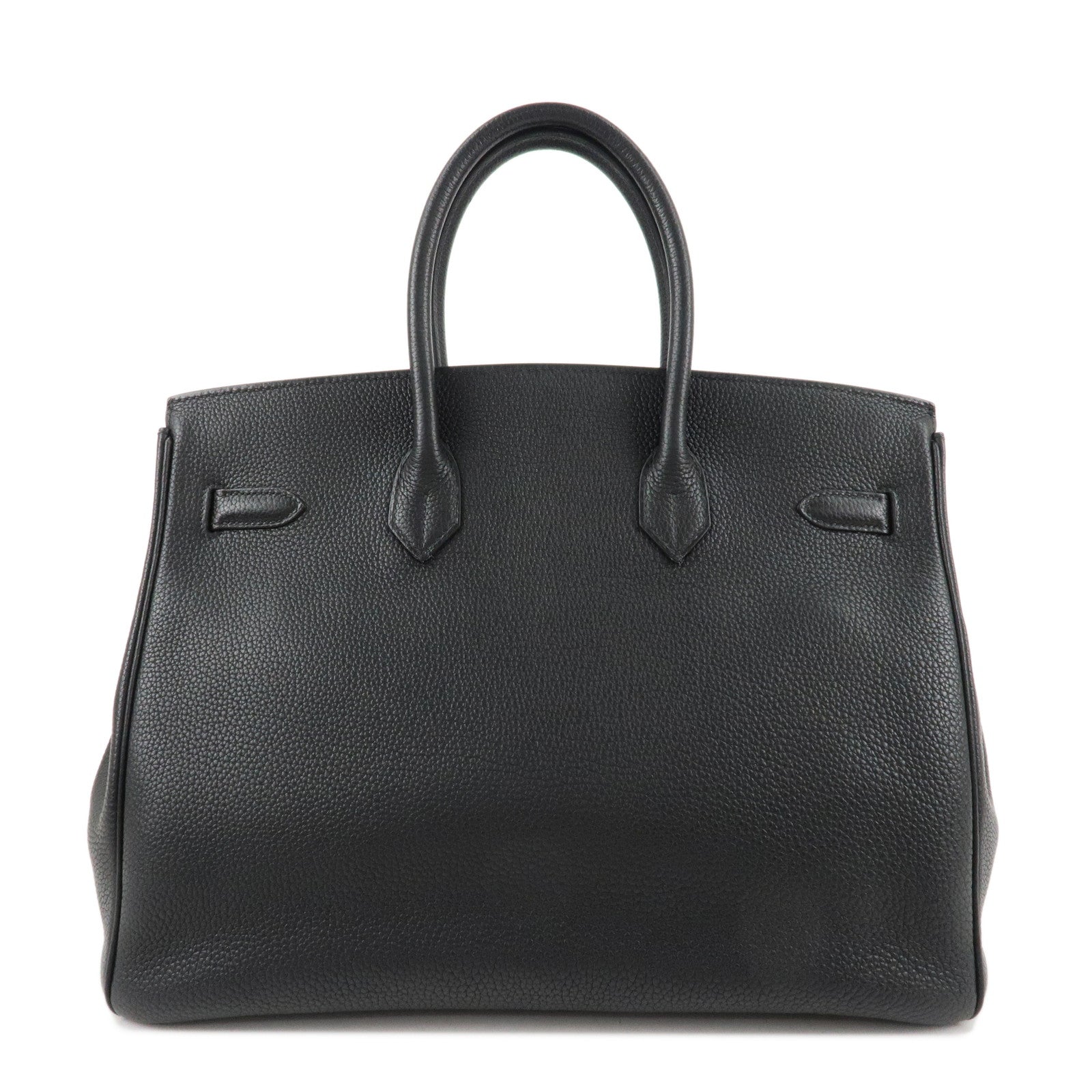 HERMES Togo Birkin 35 H Stamped Hand Bag Black Gold HDW