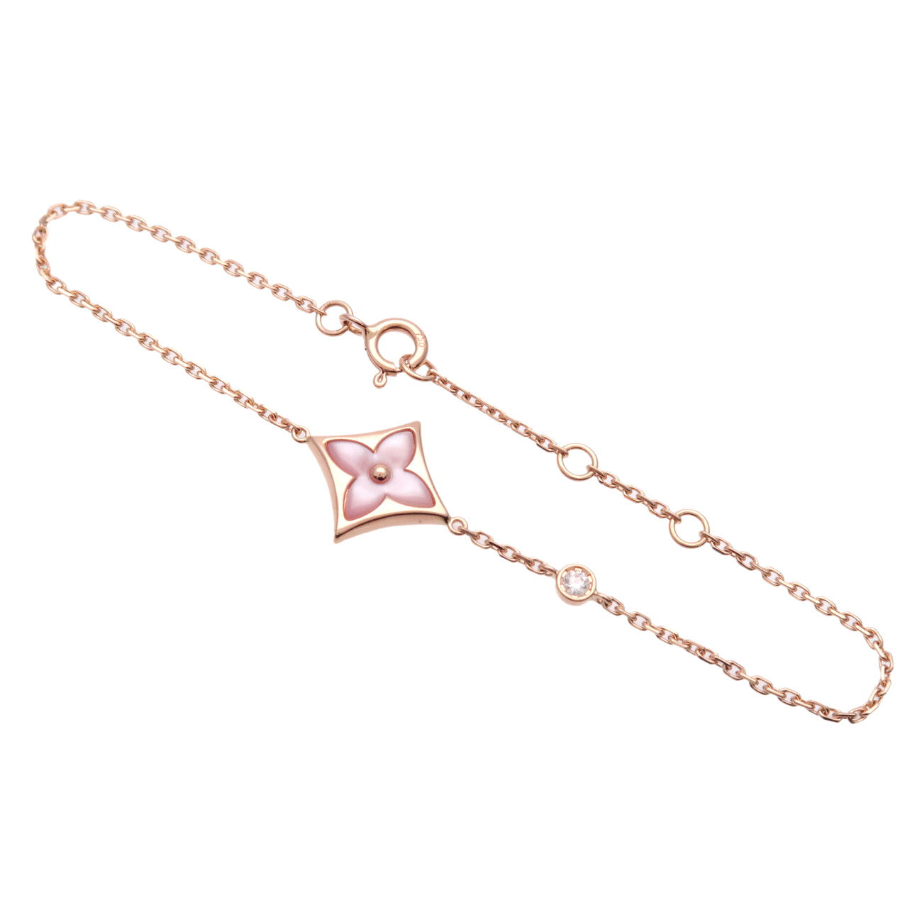 LOUIS-VUITTON-Star-Blossom-BB-Shell-Diamond-Bracelet-K18-PG-Q95538