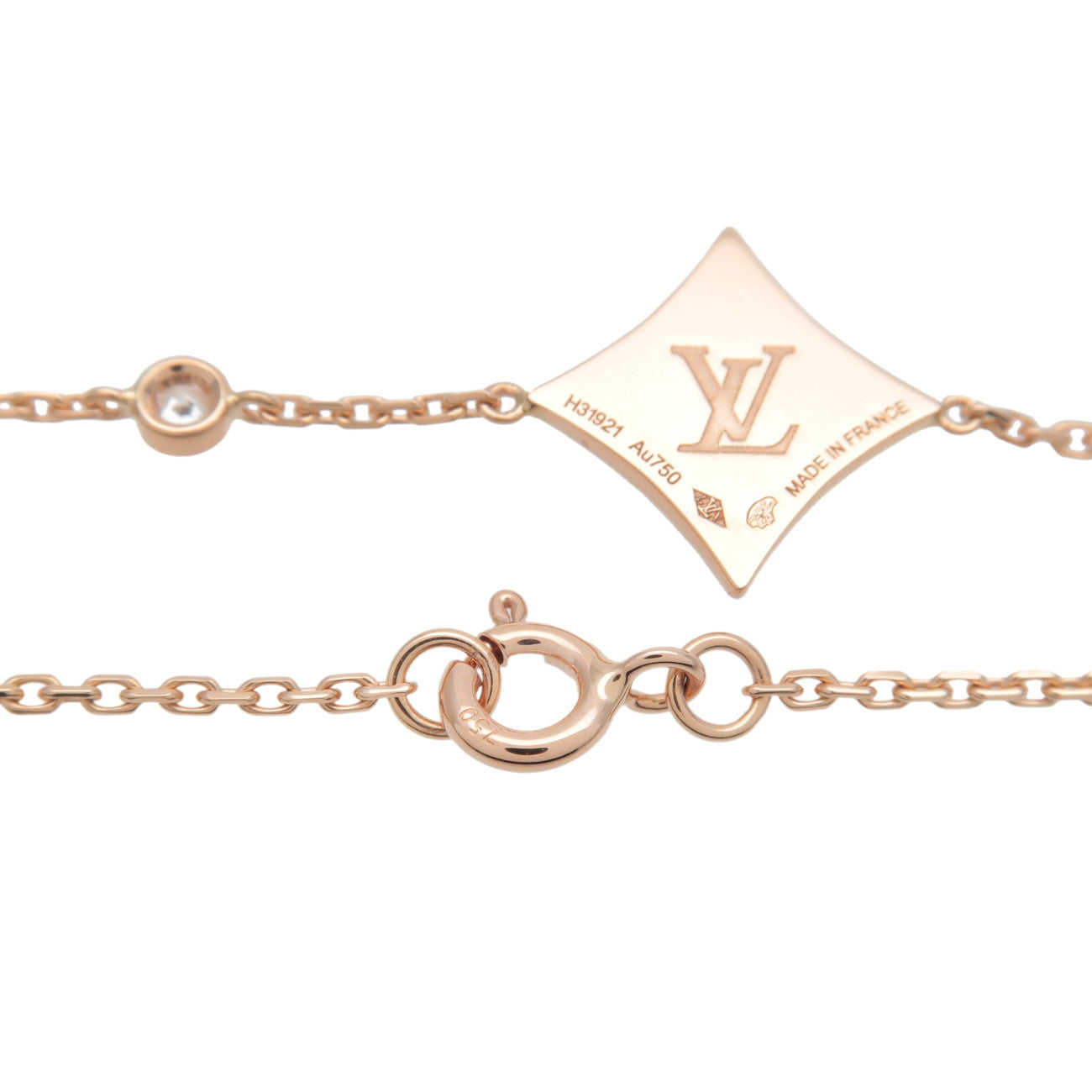 LOUIS VUITTON Star Blossom BB Shell Diamond Bracelet K18 PG Q95538