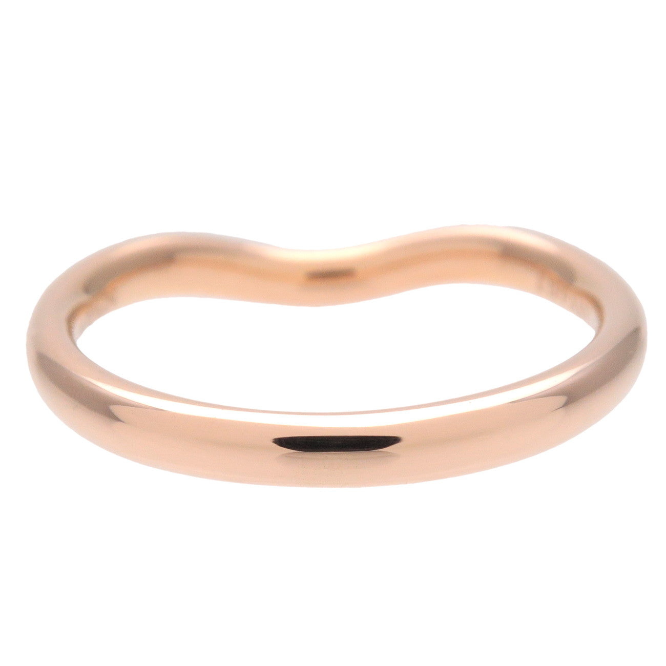 Tiffany&Co. Curved Band 9P Diamond Ring 750PG Rose Gold US4.5