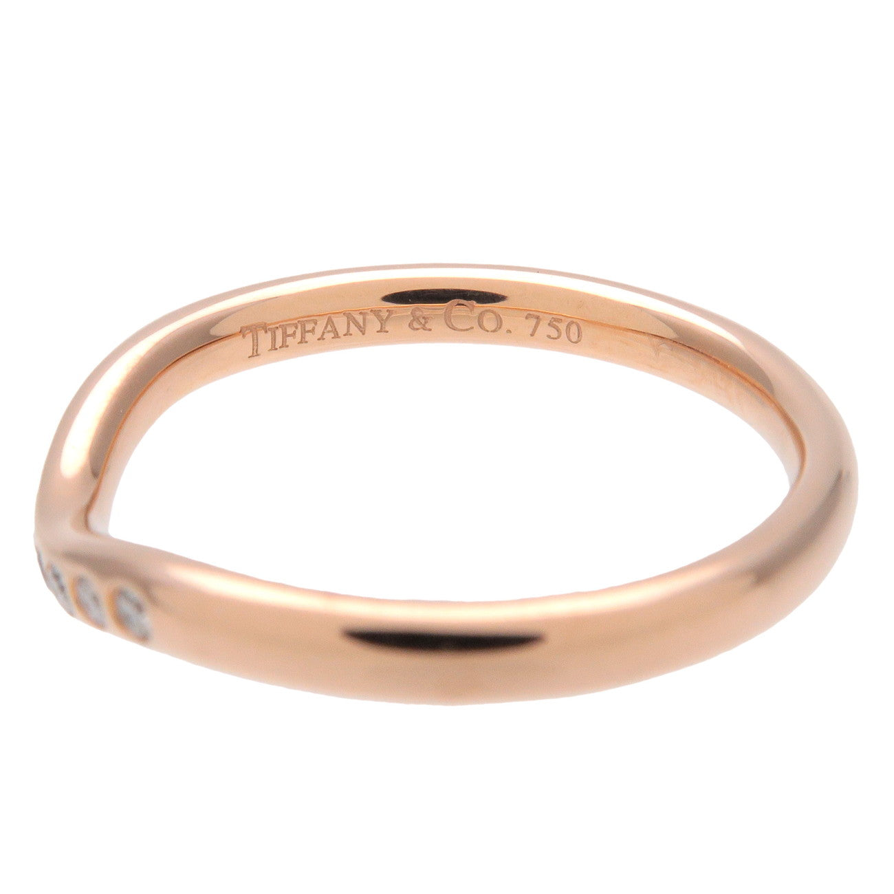 Tiffany&Co. Curved Band 9P Diamond Ring 750PG Rose Gold US4.5