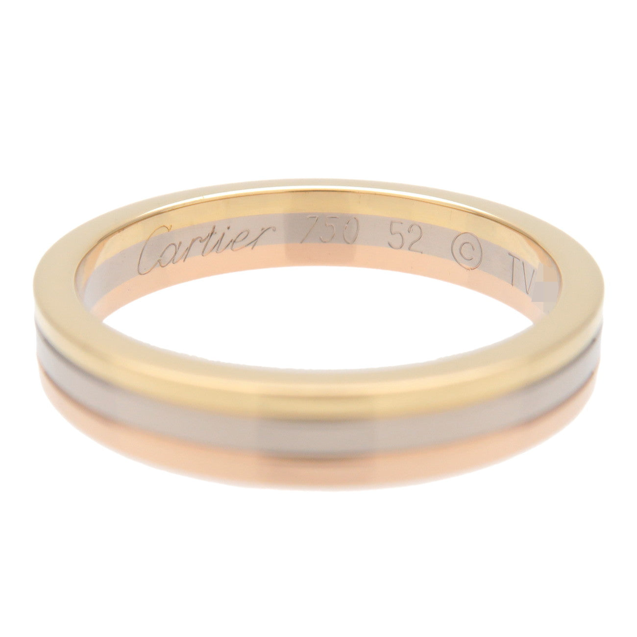 Cartier Vendome Three Color Ring K18 750 YG/WG/PG #52 US6-6.5