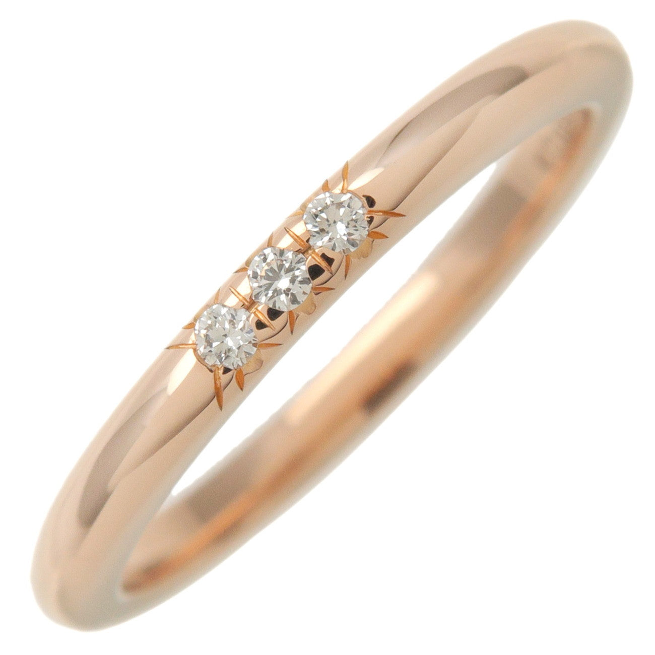 Tiffany&Co.-Classic-Band-Ring-3P-Diamond-K18-Rose-Gold-US4.5