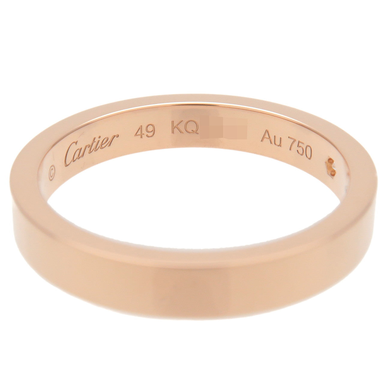 Cartier Engraved 1P Diamond Ring K18 750PG Rose Gold #49 US5