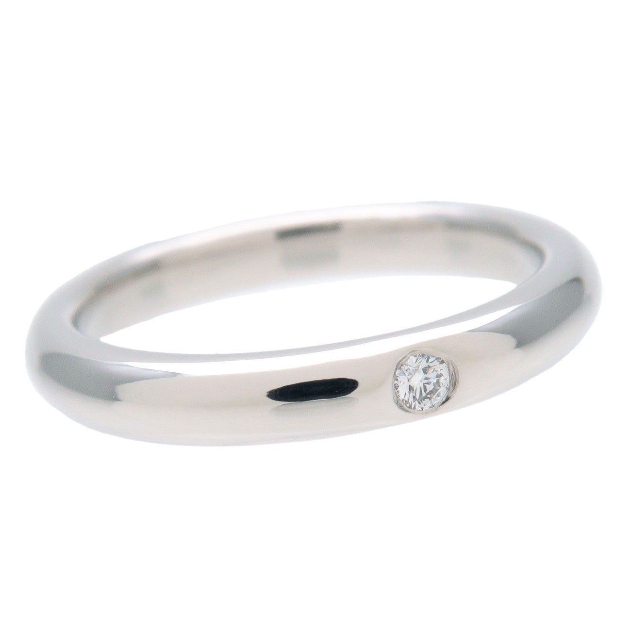 Tiffany&Co. Stacking Band Ring 1P Diamond 950 Platinum US3.5