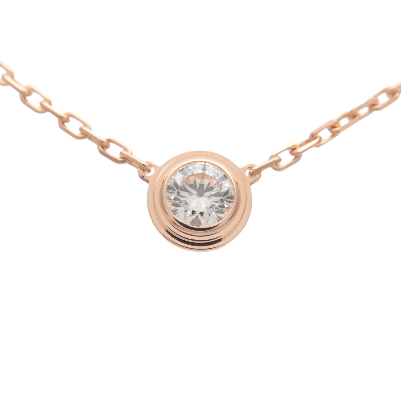 Cartie-Diamants-Légers-Necklace-LM-Diamond-0.19ct-K18-Rose-Gold