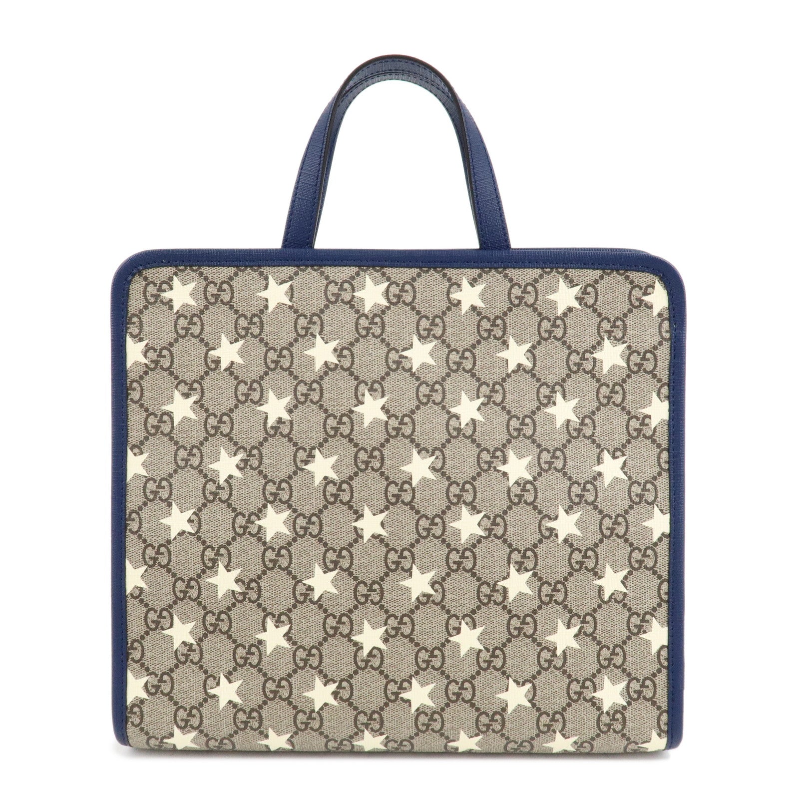 GUCCI Children's GG Supreme Leather Tote Bag Beige Blue 605614 Used