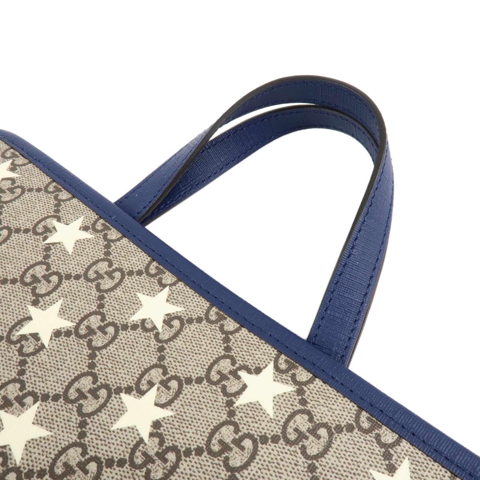 GUCCI Children's GG Supreme Leather Tote Bag Beige Blue 605614 Used