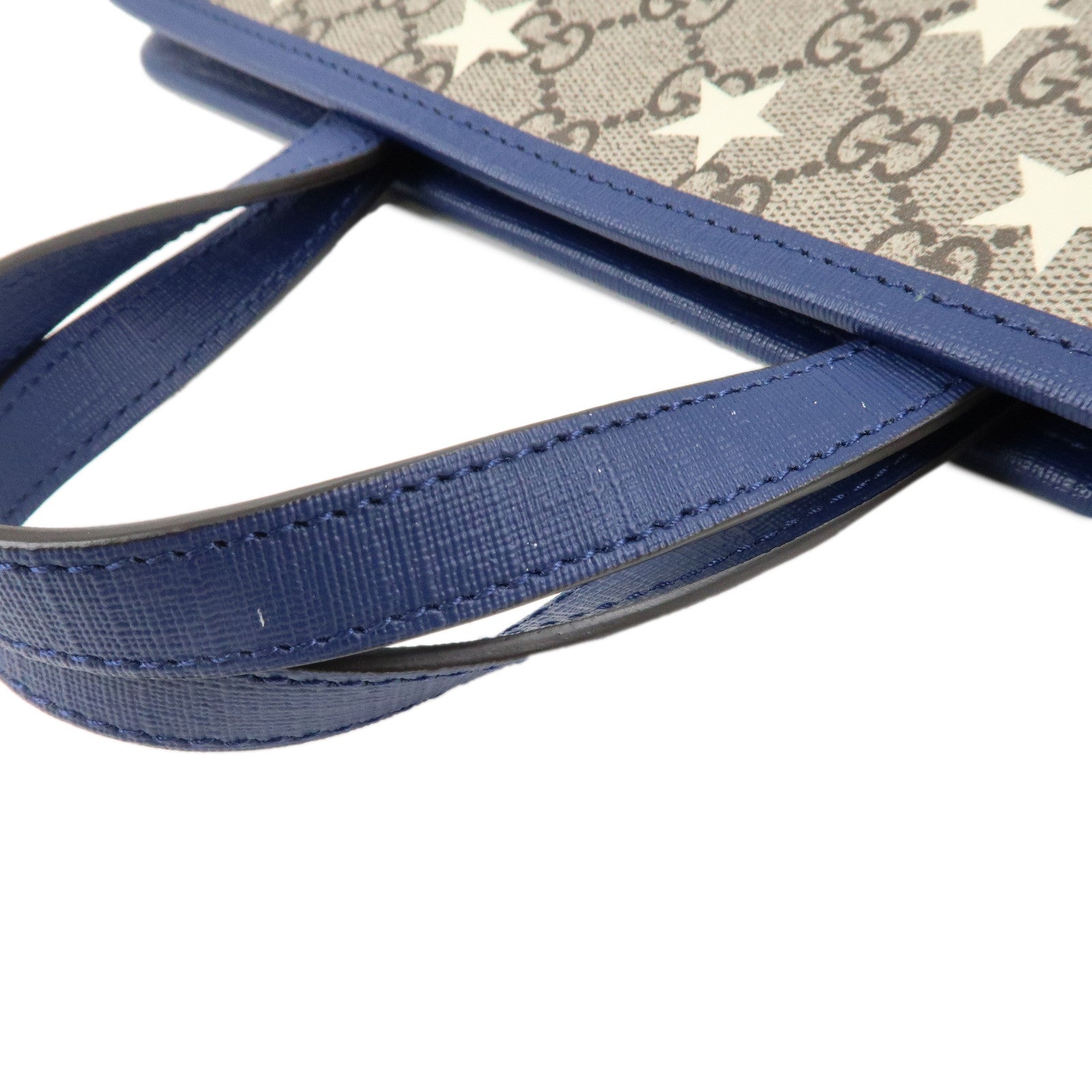 GUCCI Children's GG Supreme Leather Tote Bag Beige Blue 605614 Used