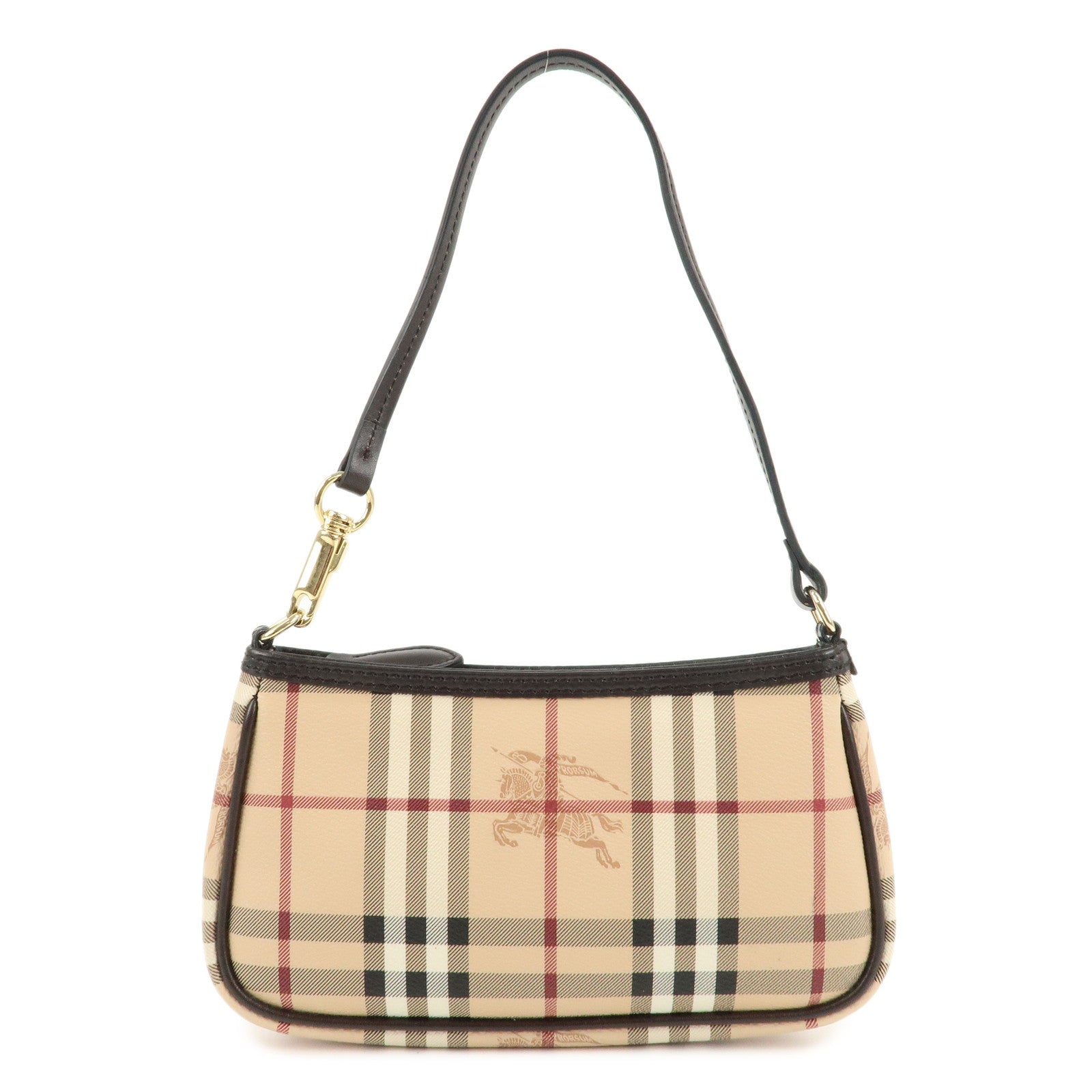 BURBERRY-Canvas-Leather-Nova-Plaid-Shoulder-Bag-Hand-Bag-Brown