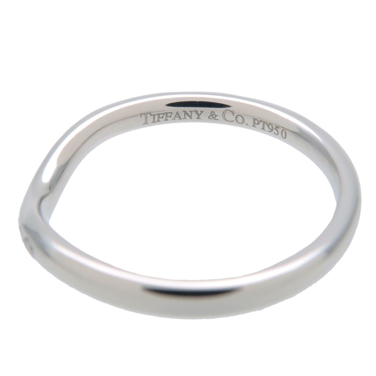 Tiffany&Co. Curved  Band Ring 9P Diamond PT950 Platinum US5