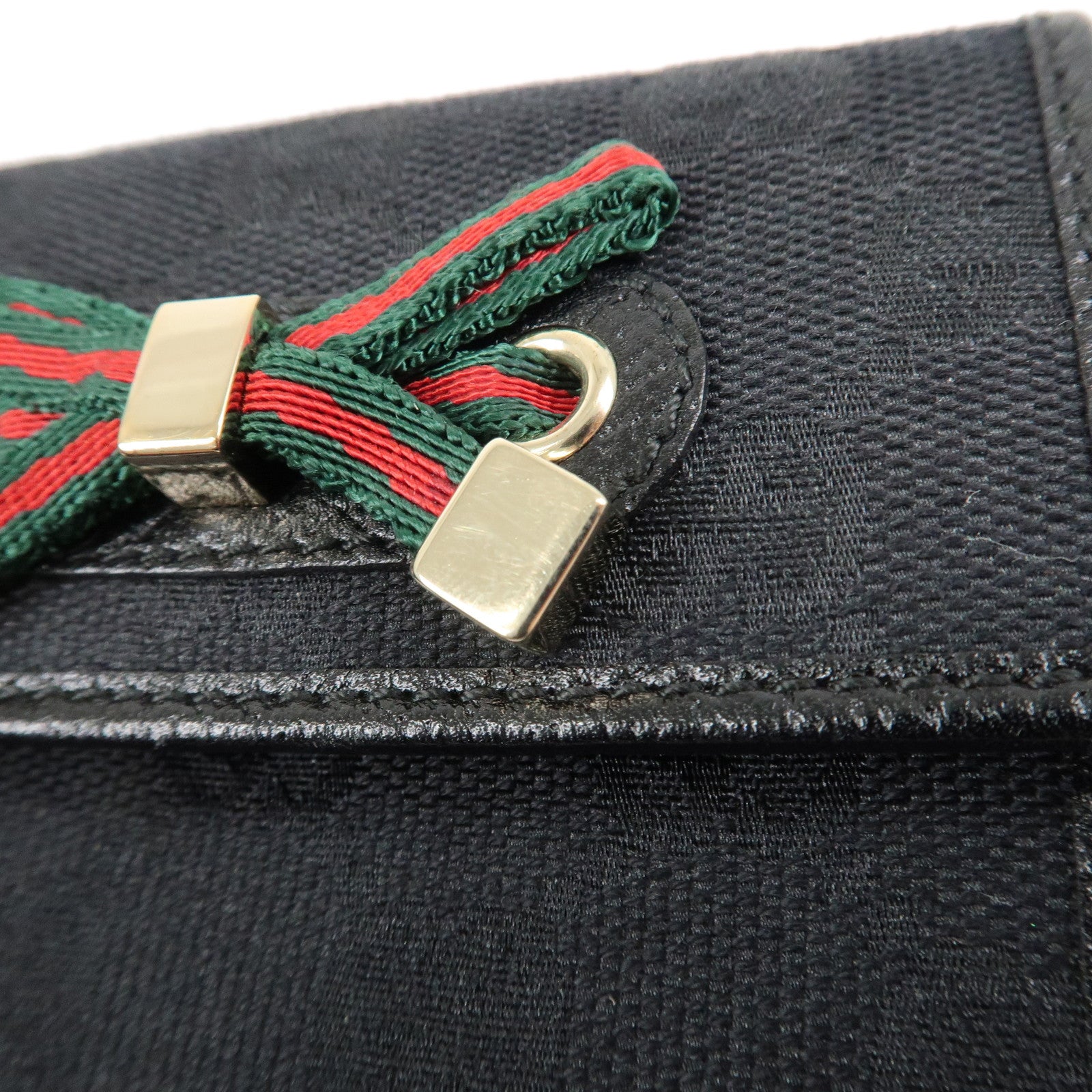 GUCCI Princy Sherry GG Canvas Leather Bifold Compact Wallet 167466 Used