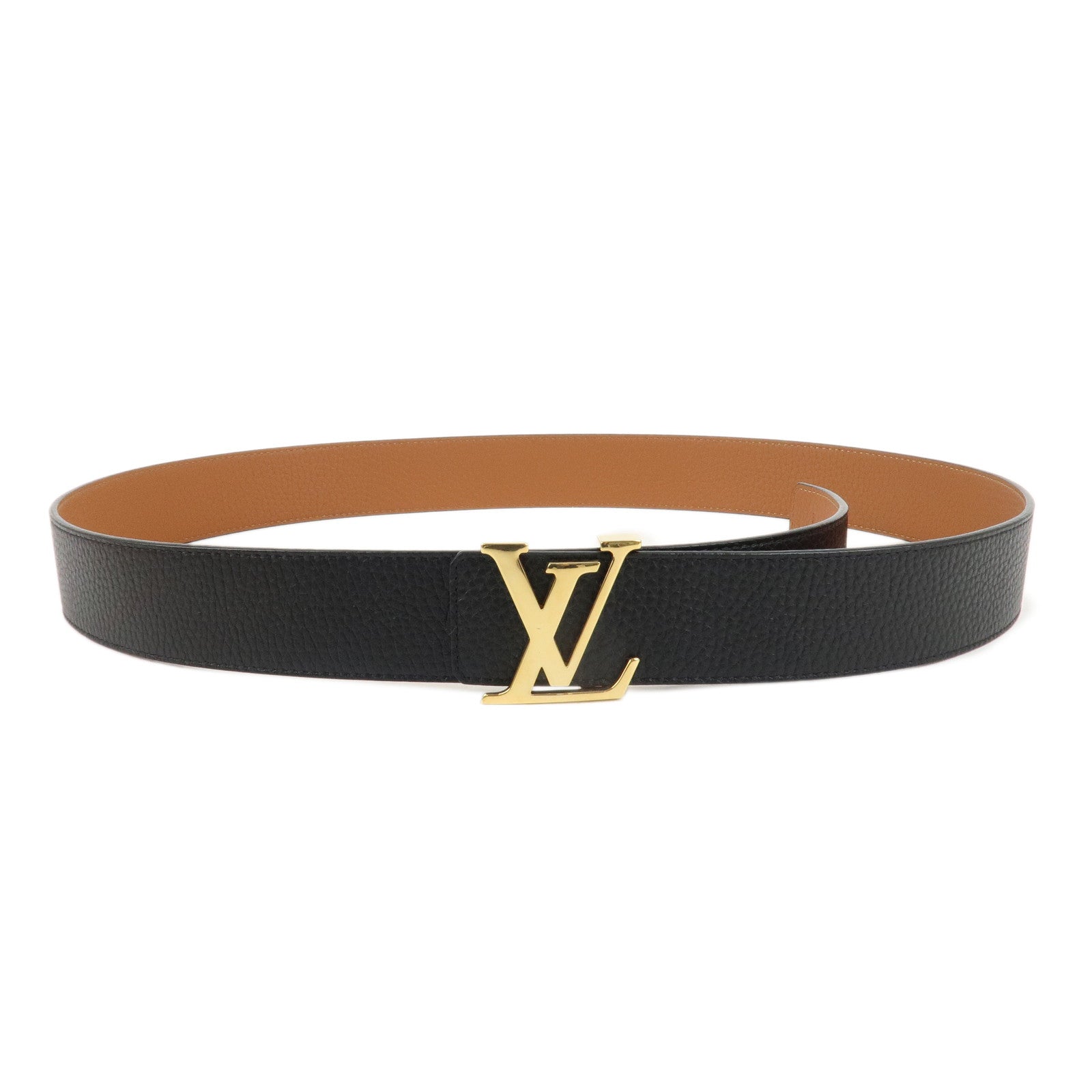 Louis-Vuitton-Santure-LV-Initial-Belt-110/40-Black-Gold-HDW-M9151