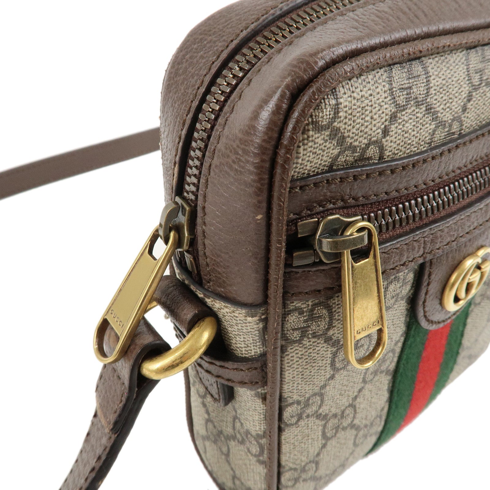 GUCCI Gucci Ophidia Sherry GG Supreme Leather Shoulder Bag 598127