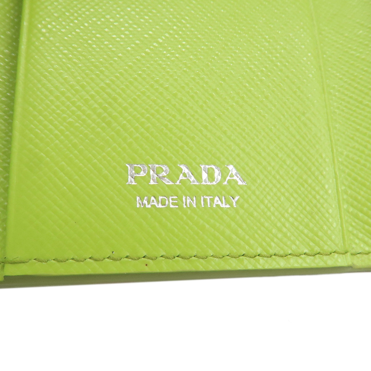 PRADA Leather 6 Key Case Key Holder Watermelon Print Green 1PG222