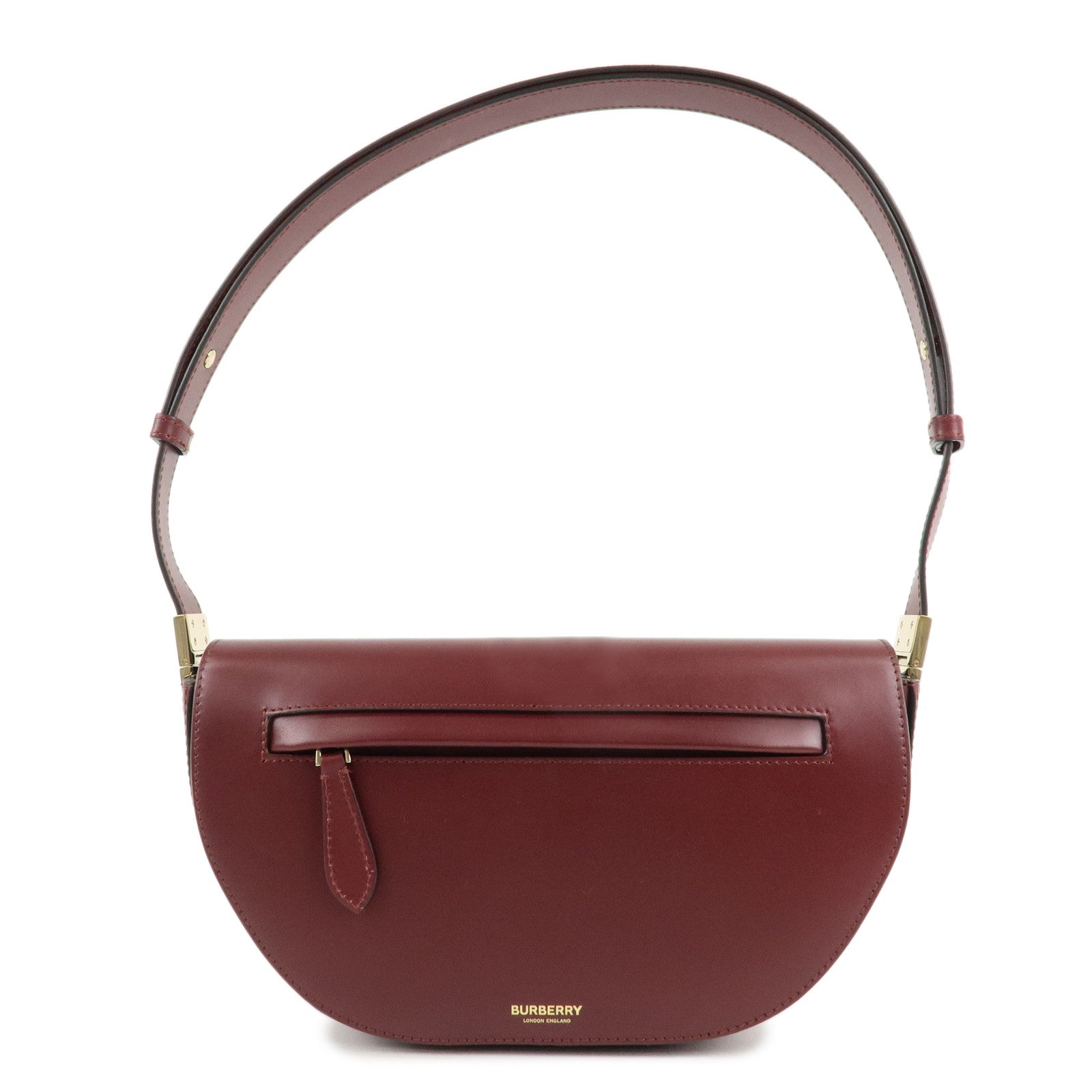 BURBERRY-Leather-Small-Olympia-Bag-Shoudler-Bag-Burgundy--