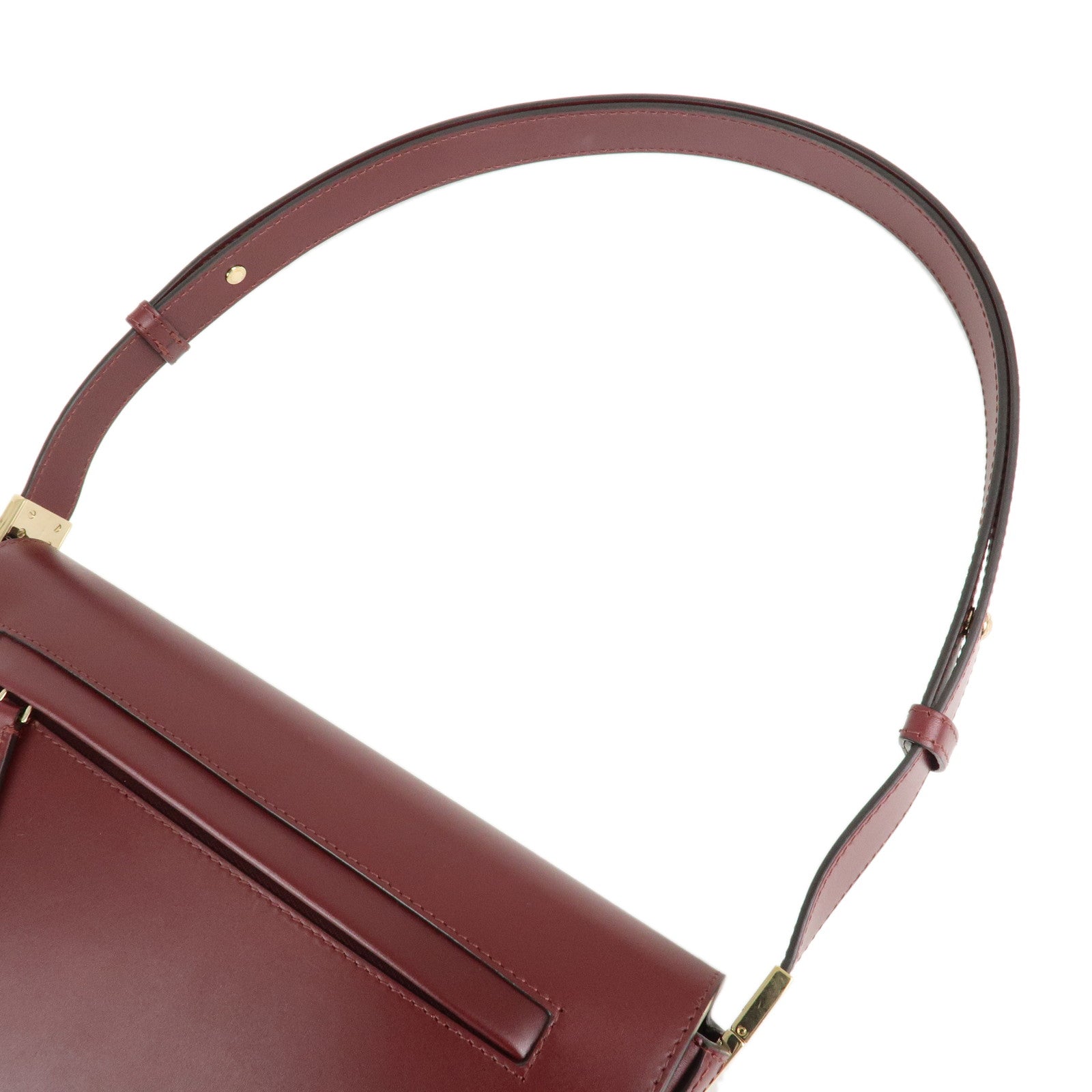 BURBERRY Leather Small Olympia Bag Shoudler Bag Burgundy -