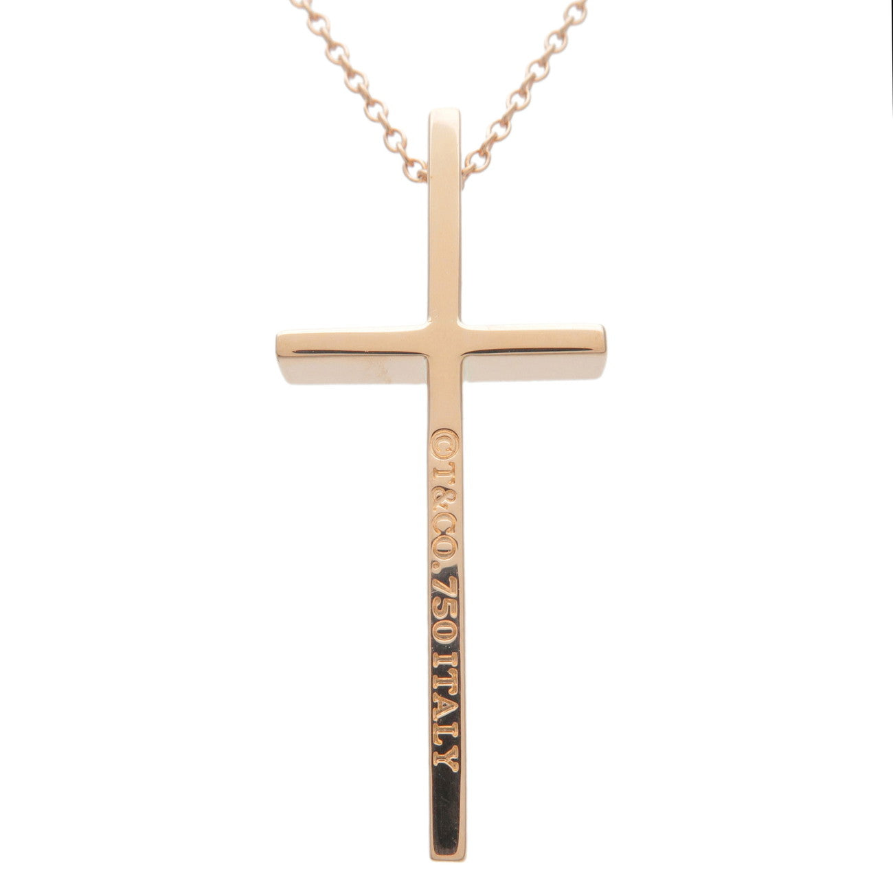 Tiffany&Co. Cross Necklace K18PG 750PG Rose Gold