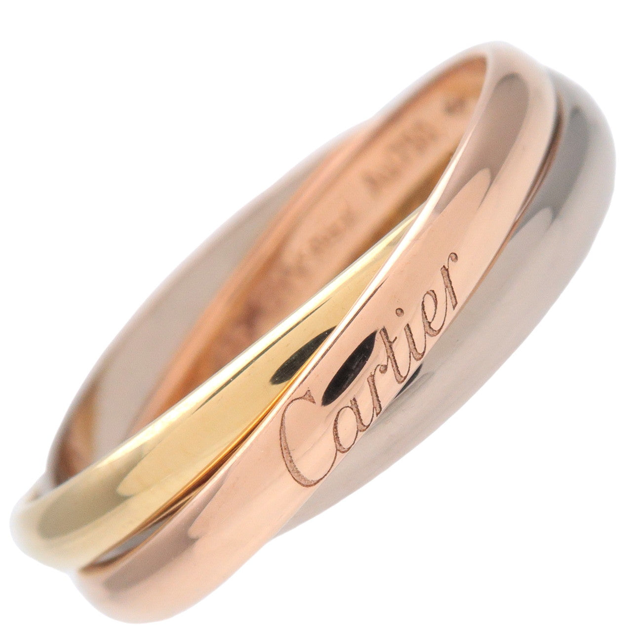 Cartier-Trinity-Ring-MM-K18-750YG/WG/PG-#56-US7.5-8-Yellow-Gold