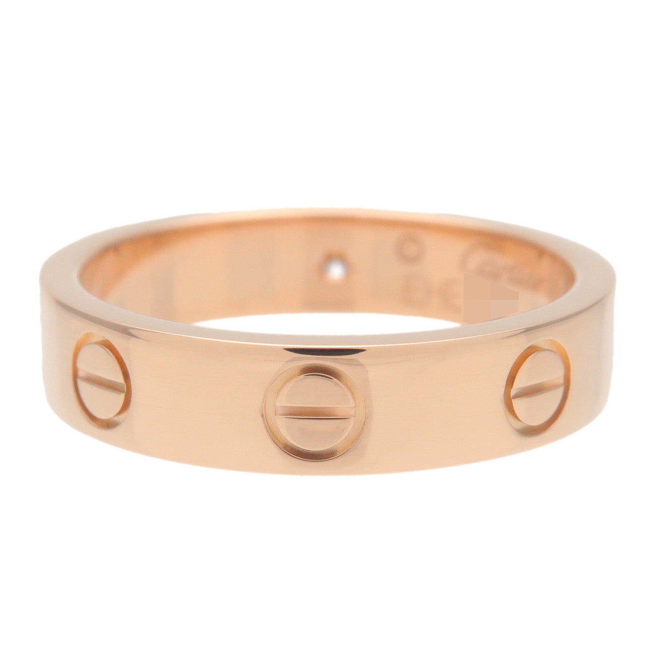 Cartier Mini Love 1P Diamond Ring K18 750PG Rose Gold #49 US5 EU49 Used